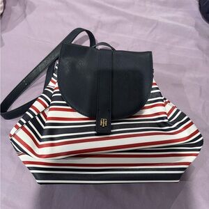 Tommy Hilfiger Black and Red Backpack
